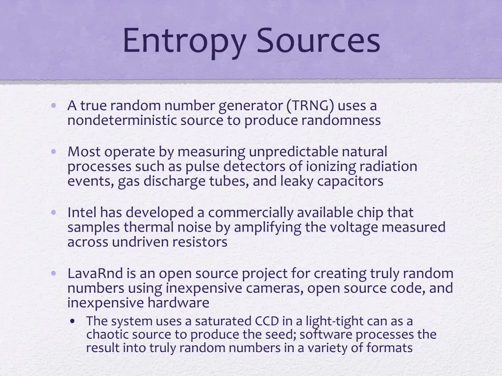 entropy sources