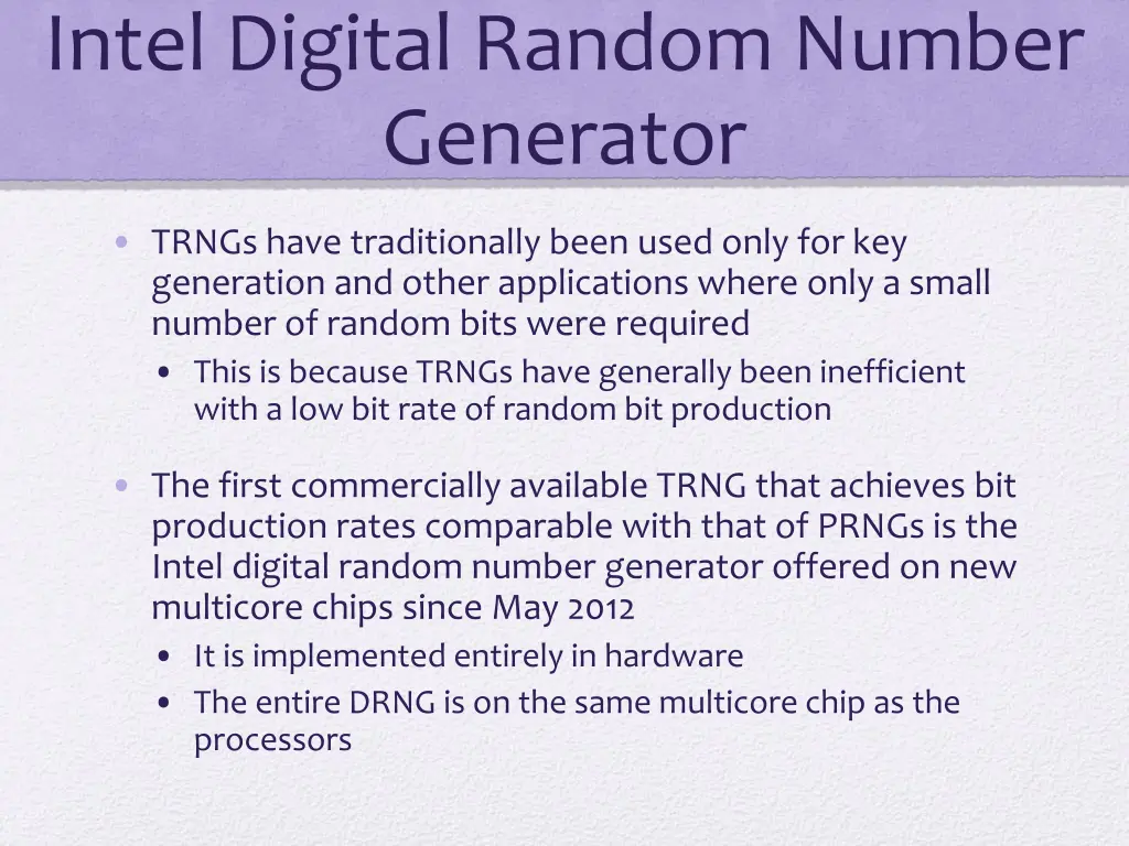 intel digital random number generator