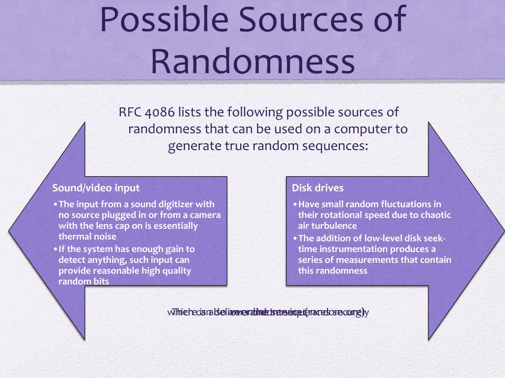 possible sources of randomness