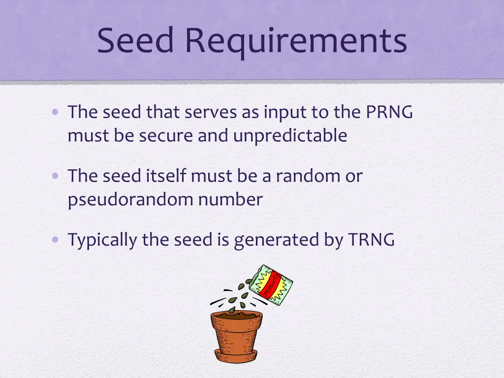 seed requirements