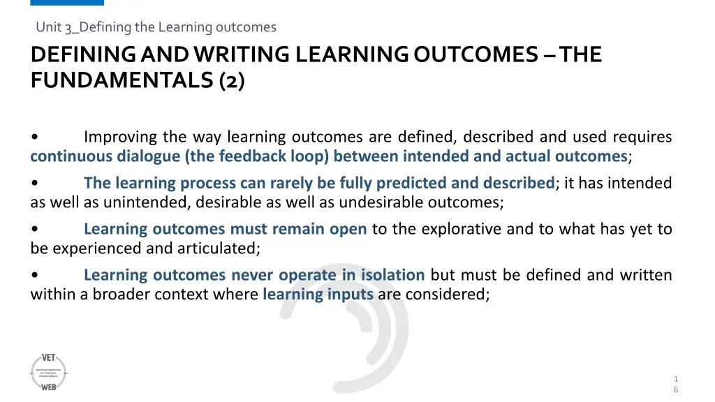 unit 3 defining the learning outcomes 1