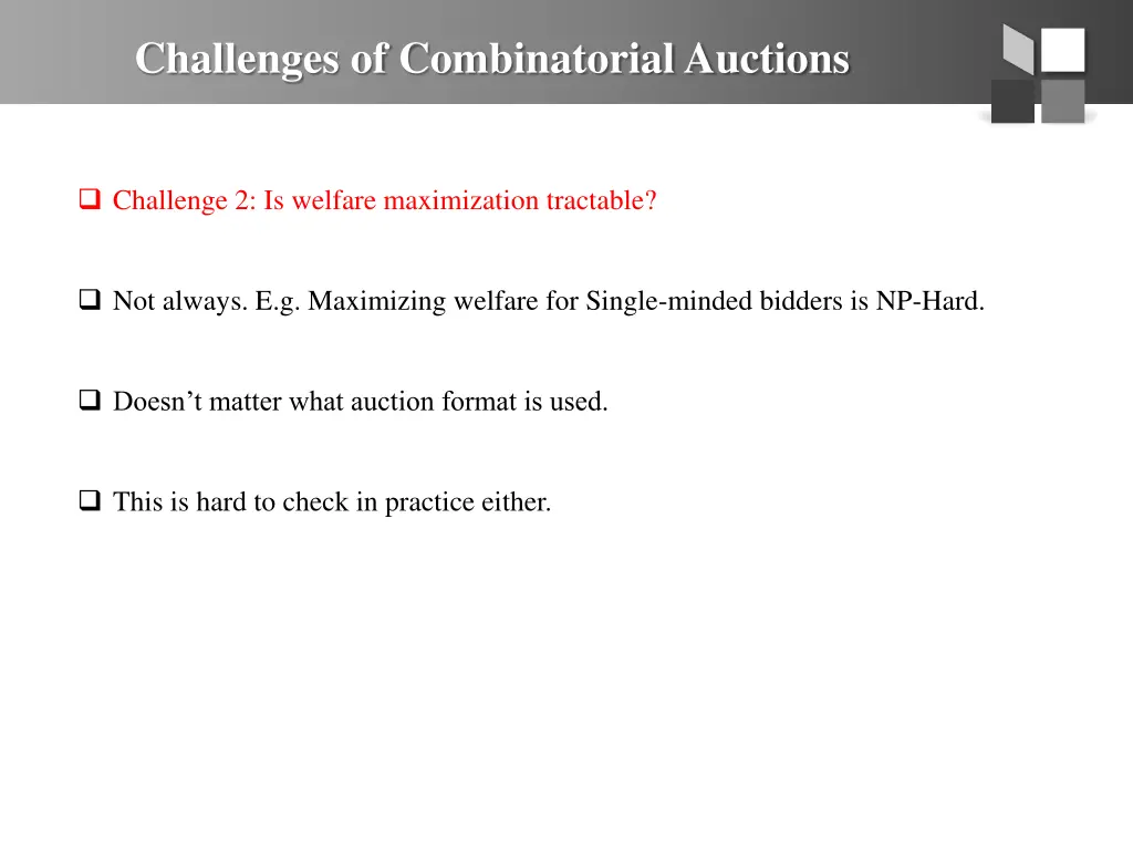 challenges of combinatorial auctions 1