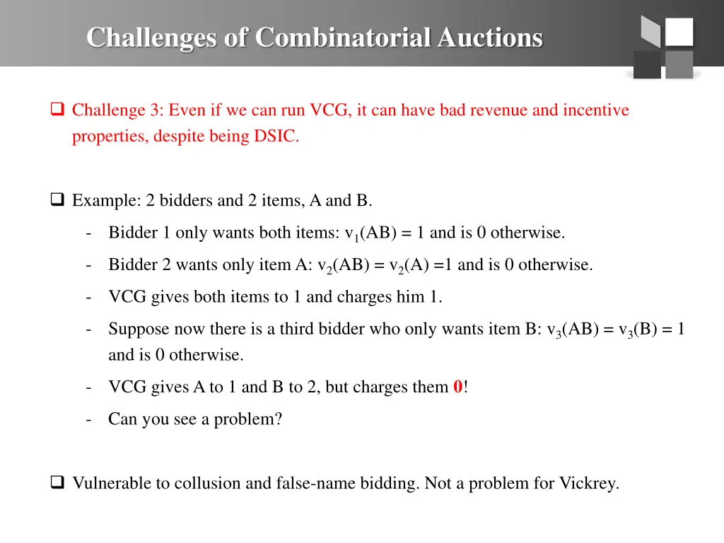 challenges of combinatorial auctions 2