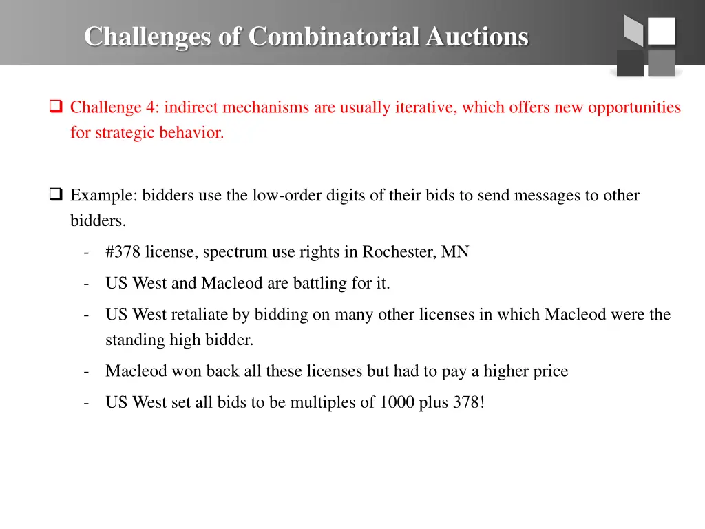 challenges of combinatorial auctions 3