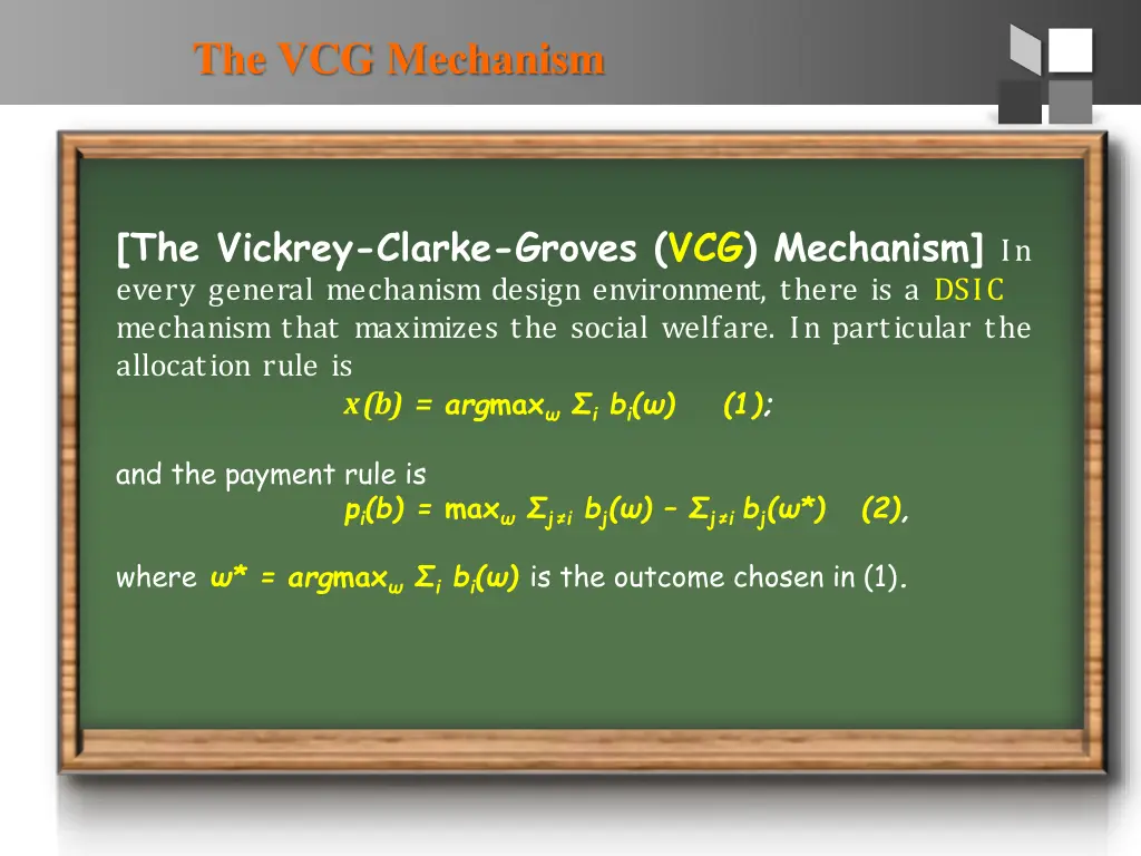 the vcg mechanism