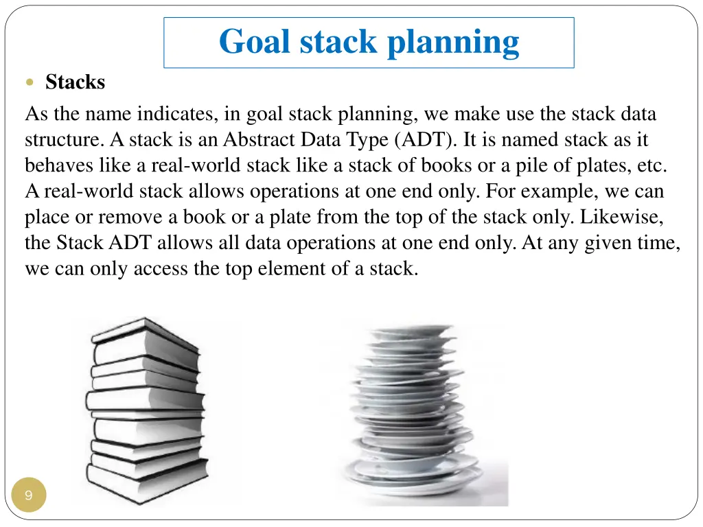 goal stack planning