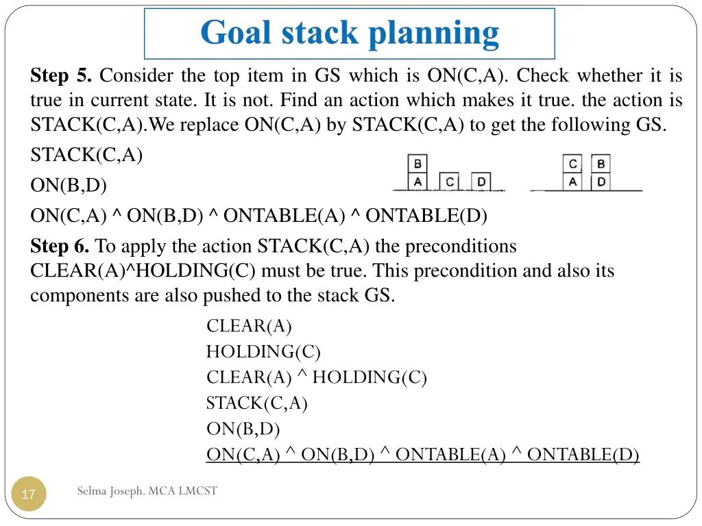 step 5 consider the top item in gs which