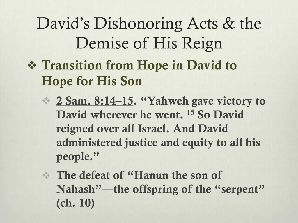 david s dishonoring acts the demise of his reign