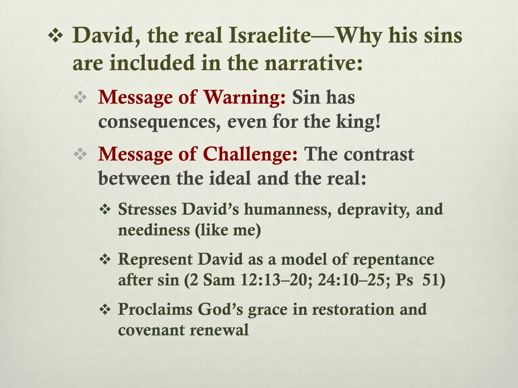david the real israelite why his sins