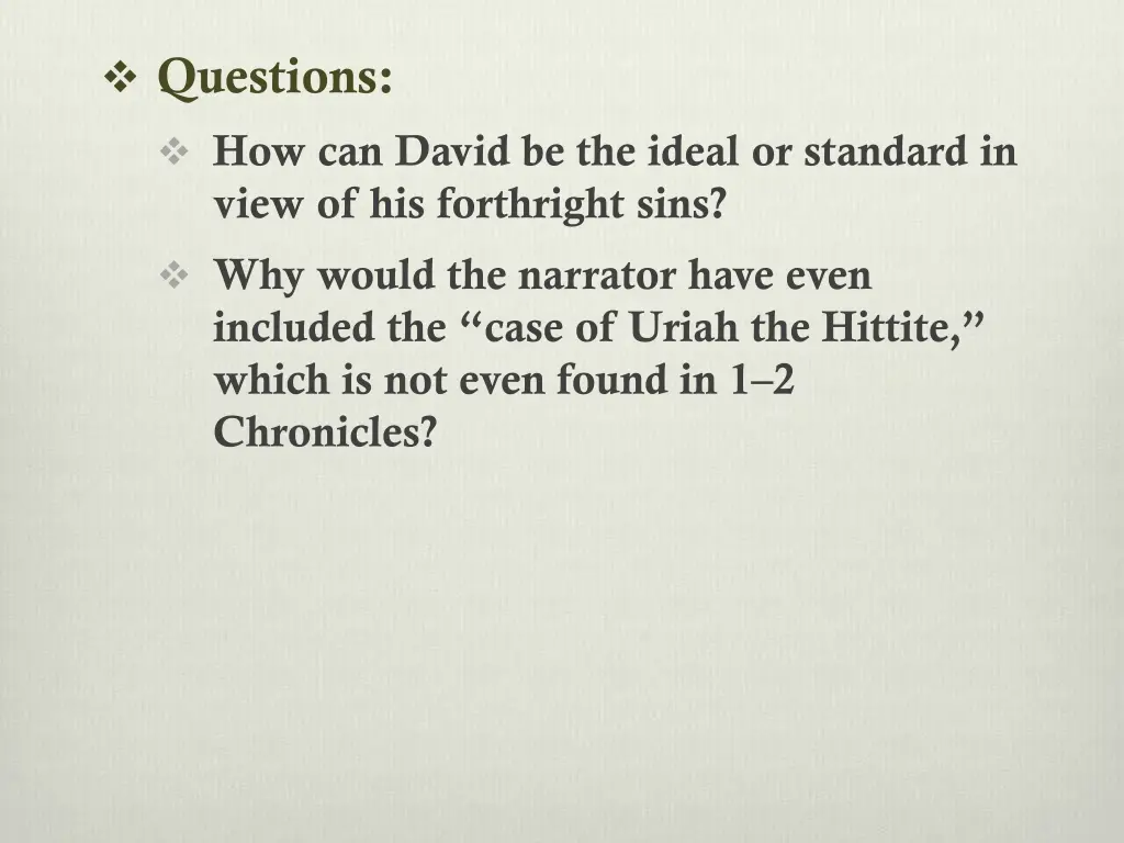 questions