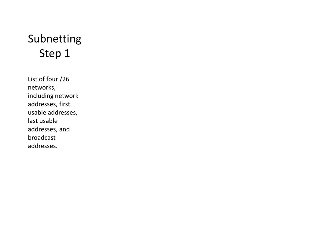 subnetting step 1