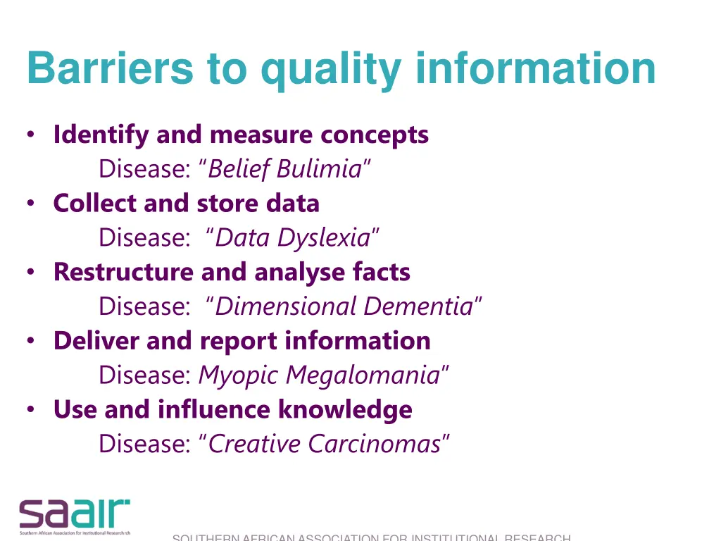 barriers to quality information