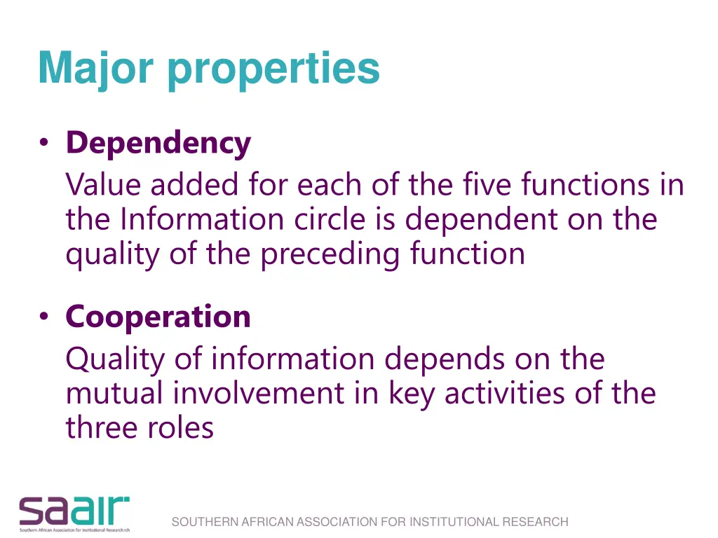 major properties
