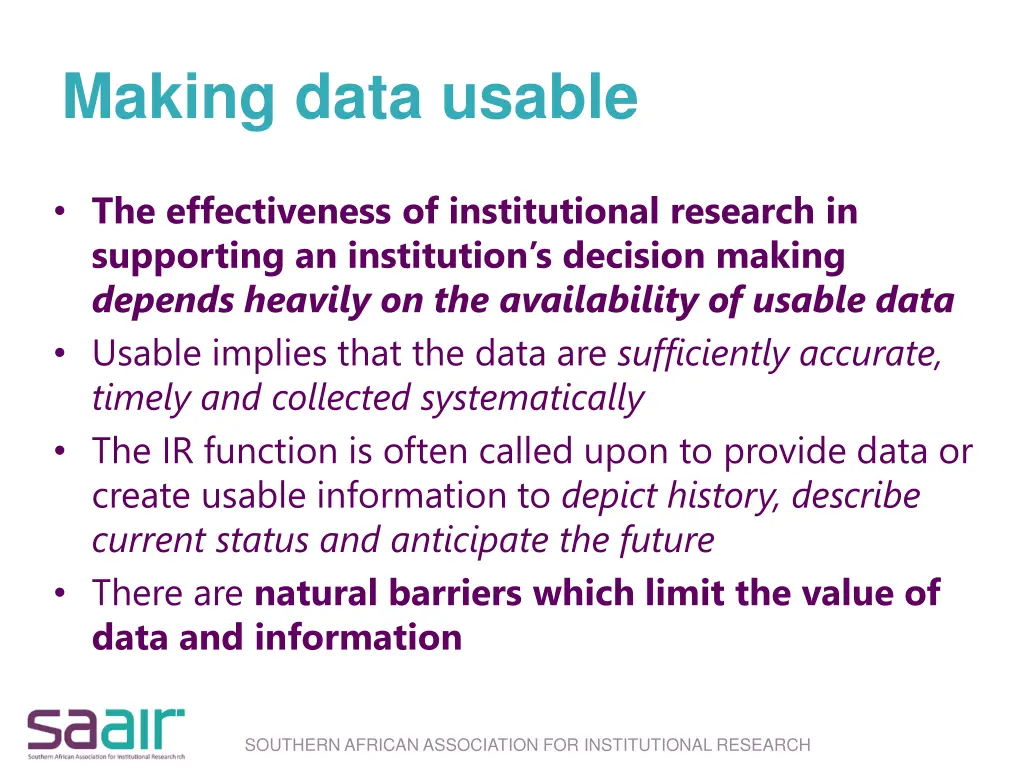 making data usable