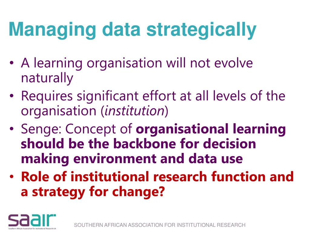 managing data strategically