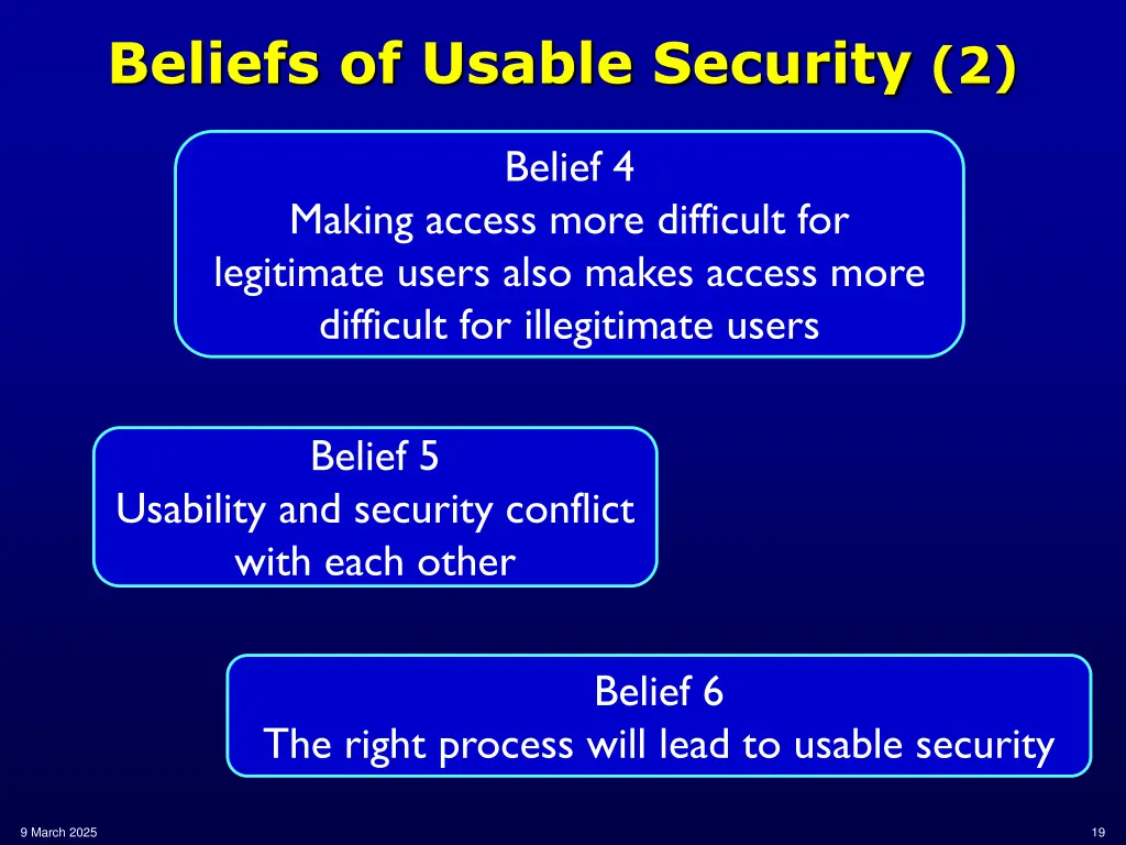 beliefs of usable security 2