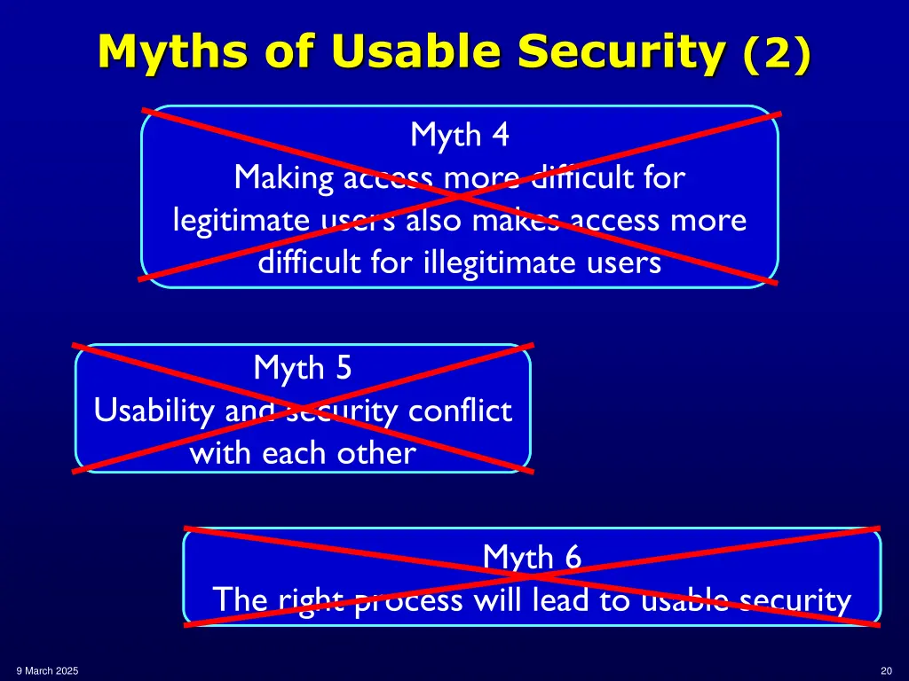 myths of usable security 2