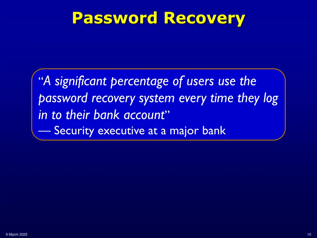 password recovery