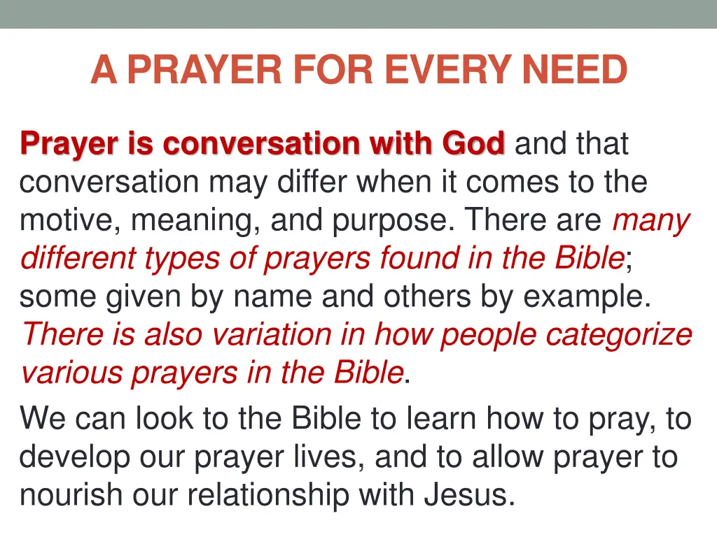 a prayer for every need