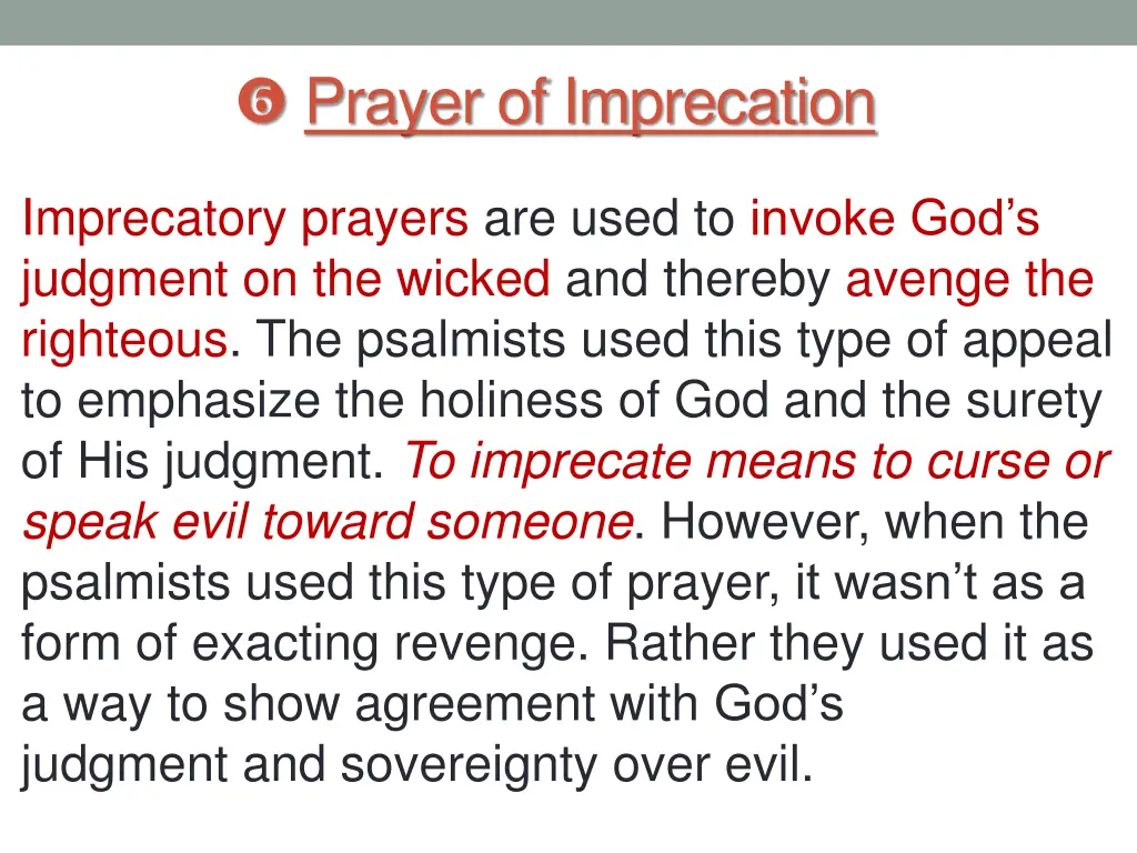 prayer of imprecation