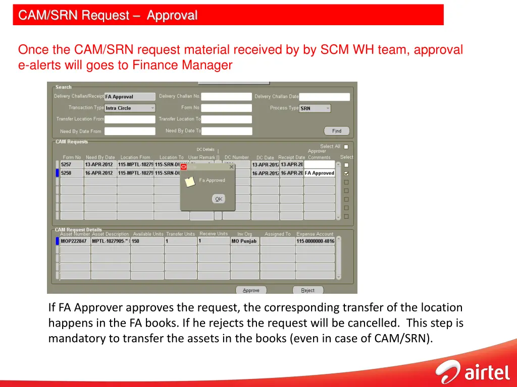 cam srn request approval