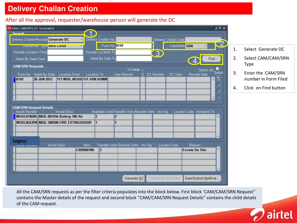 delivery challan creation