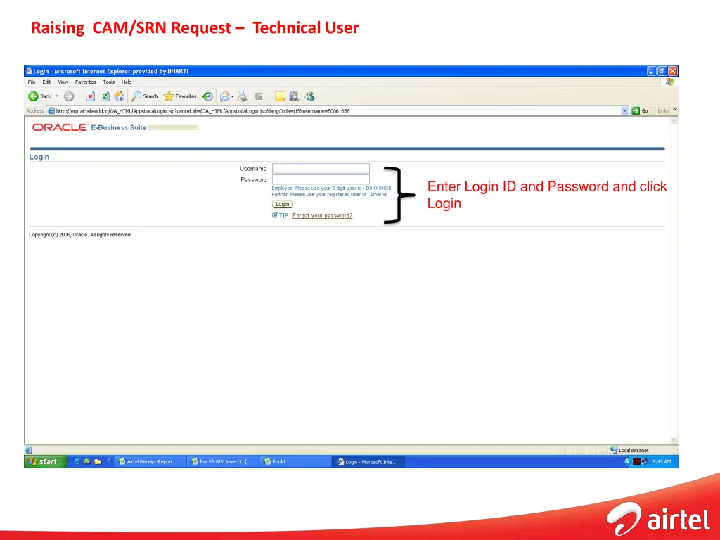 raising cam srn request technical user