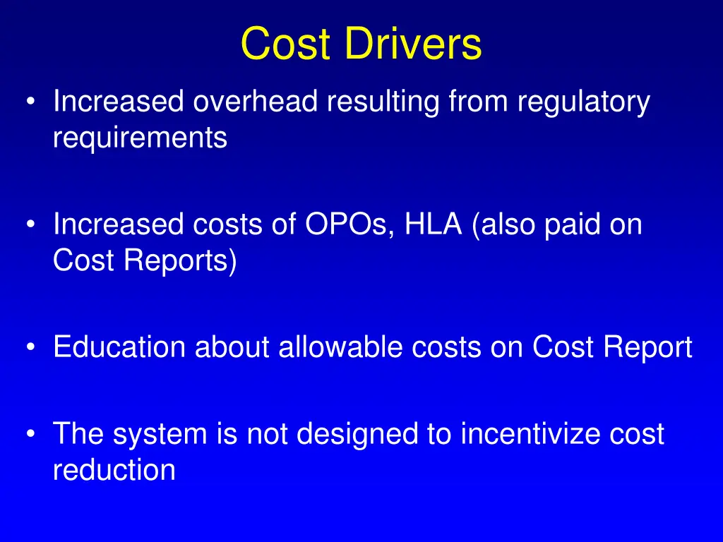 cost drivers