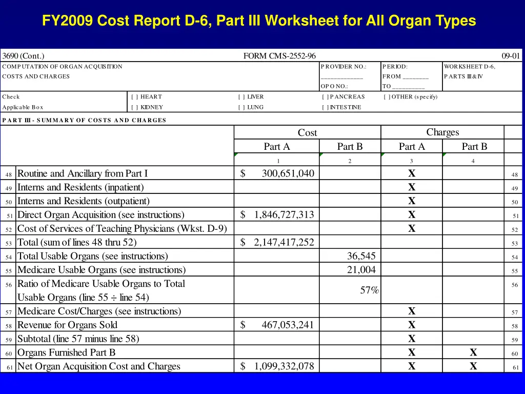 fy2009 cost report d 6 part iii worksheet