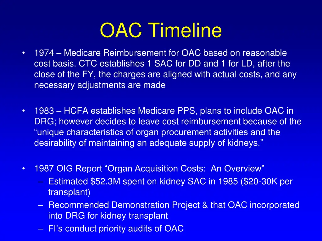 oac timeline