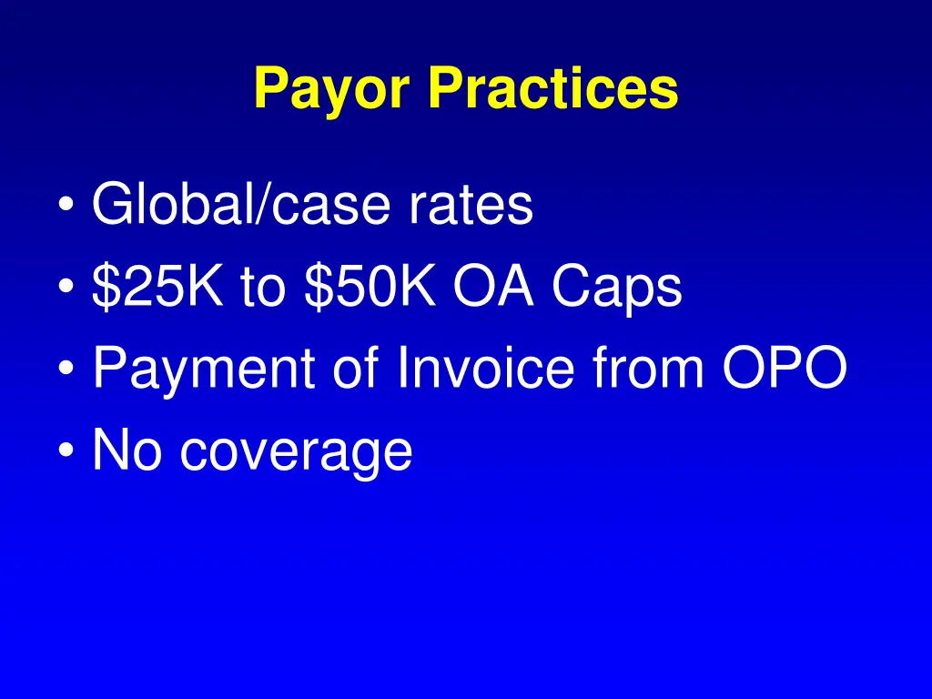 payor practices