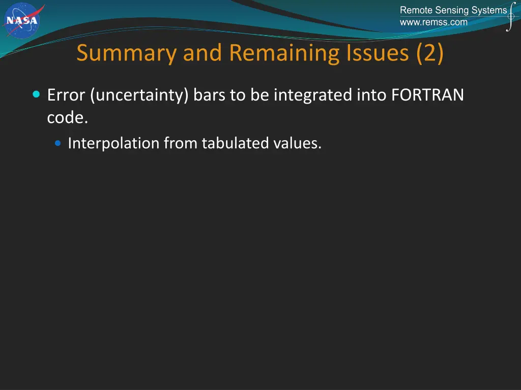 summary and remaining issues 2