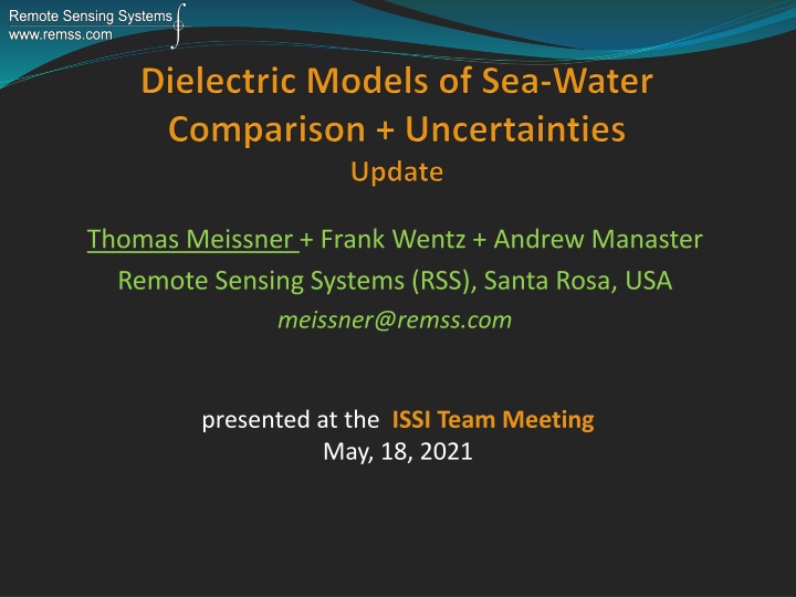 thomas meissner frank wentz andrew manaster