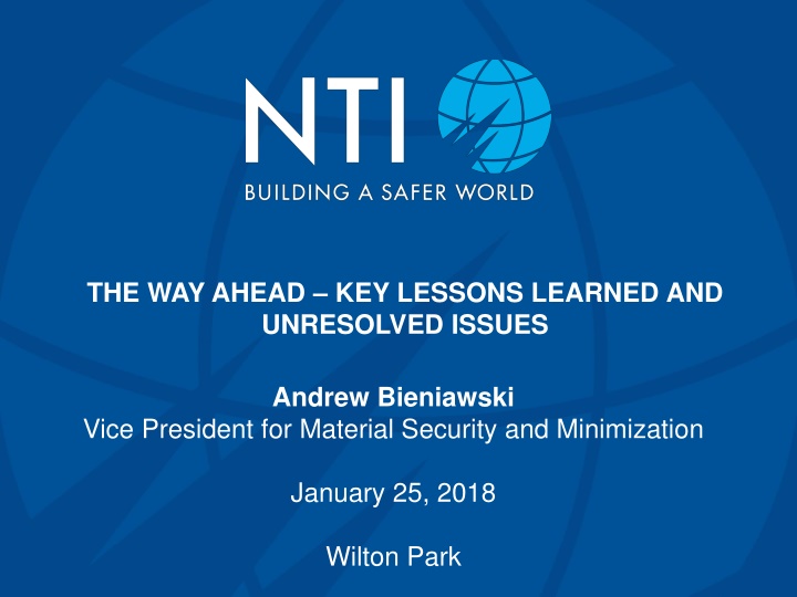 the way ahead key lessons learned and unresolved