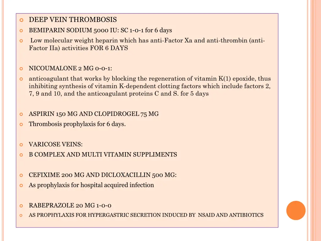 deep vein thrombosis bemiparin sodium 5000