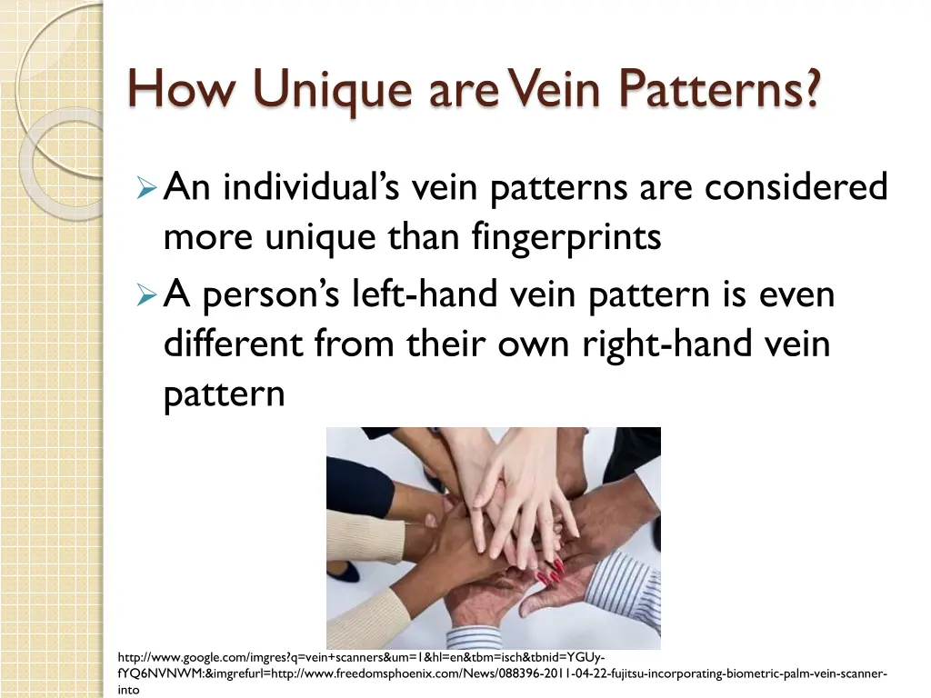 how unique are vein patterns