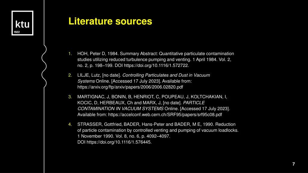 literature sources