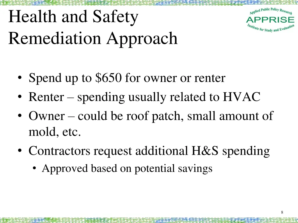 health and safety remediation approach