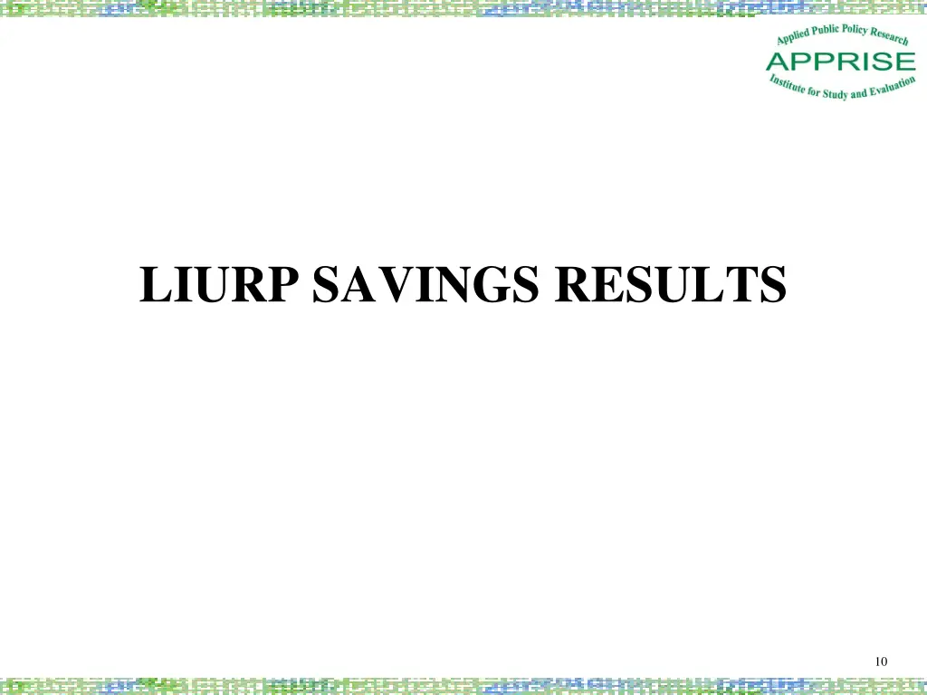 liurp savings results