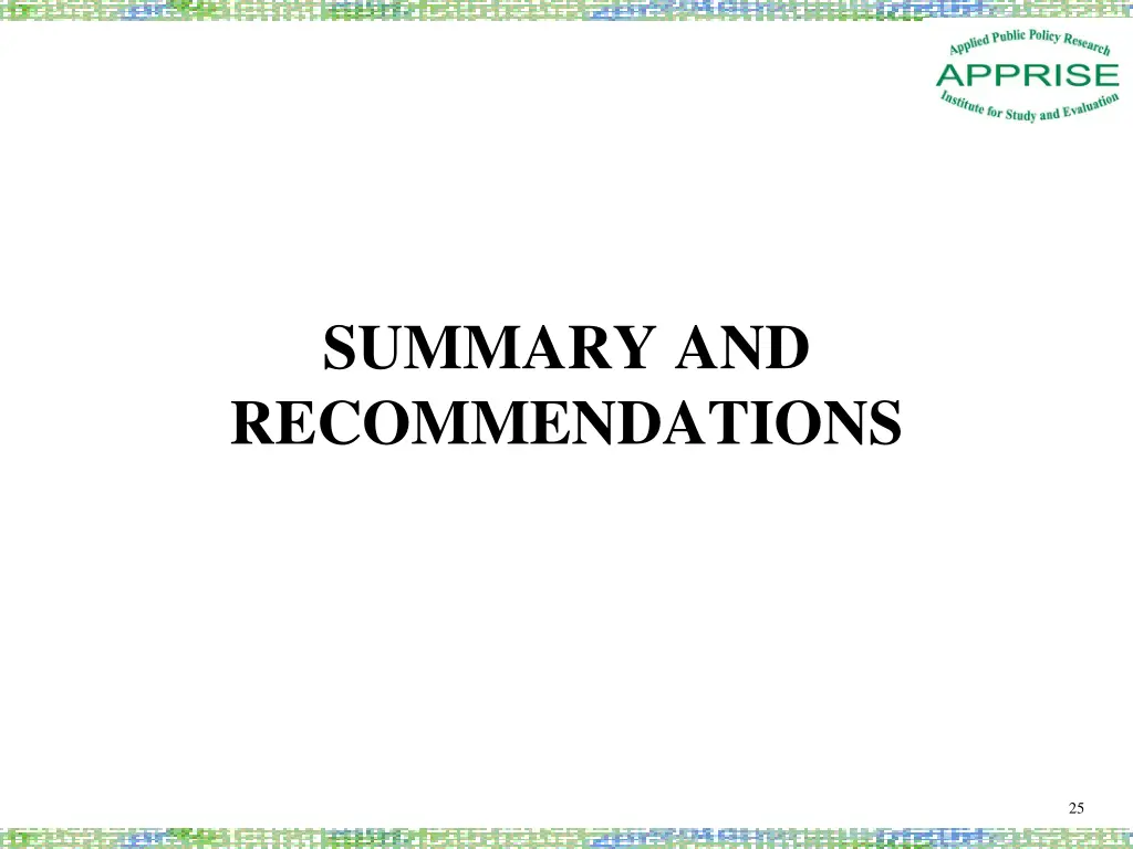 summary and recommendations