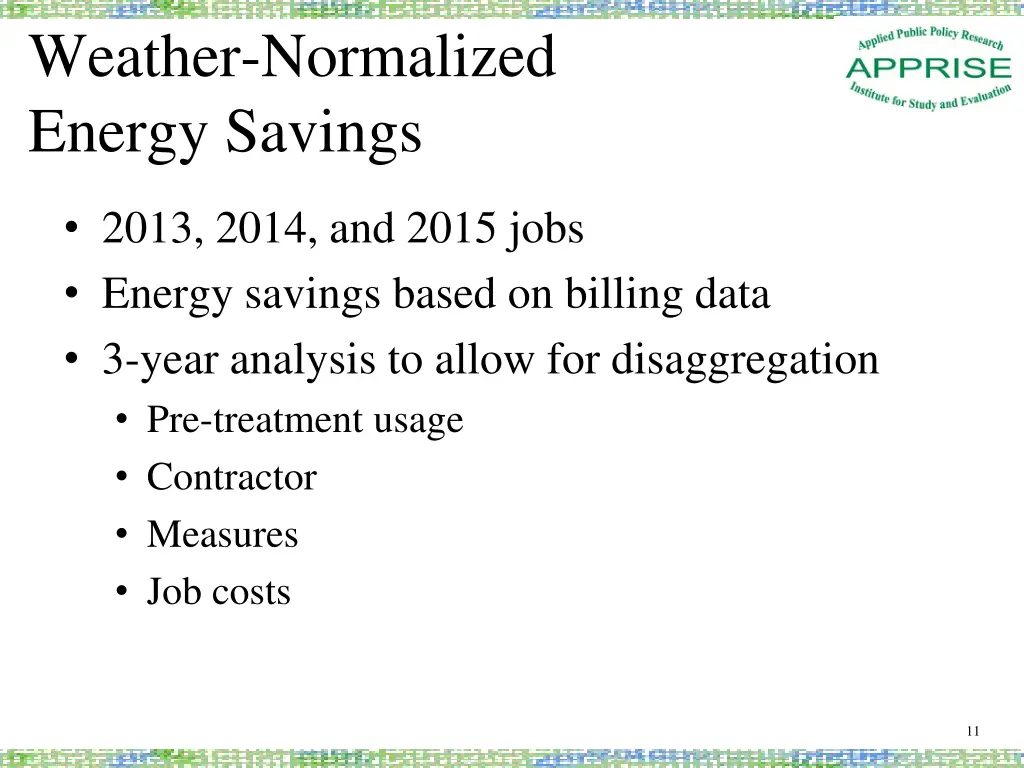 weather normalized energy savings