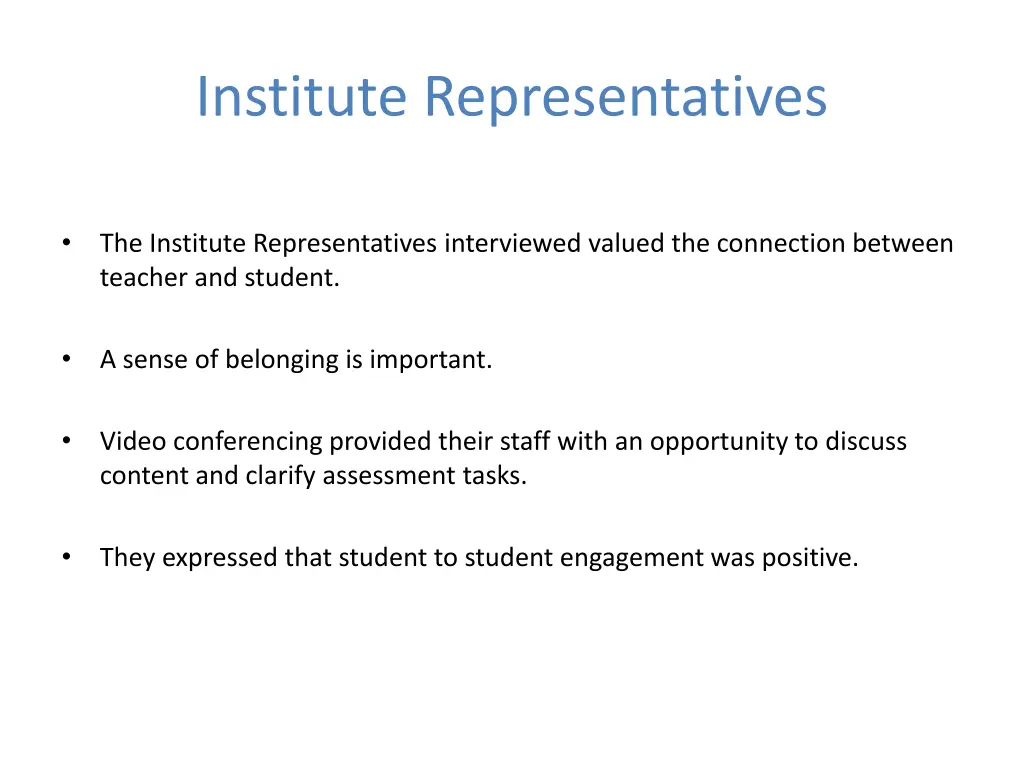institute representatives