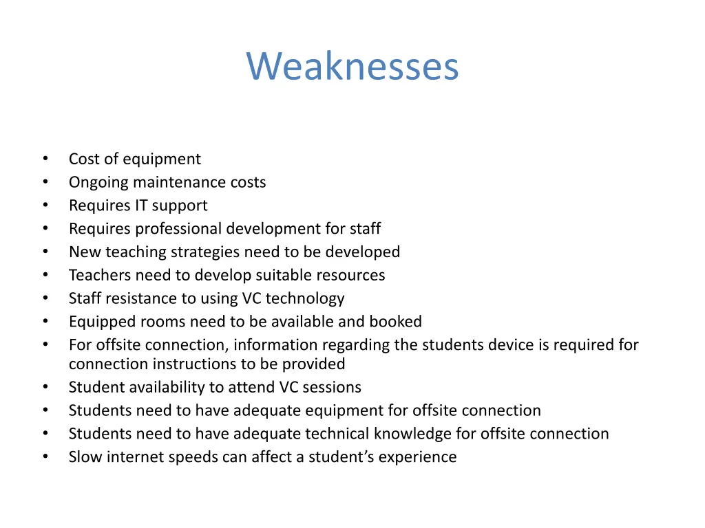 weaknesses