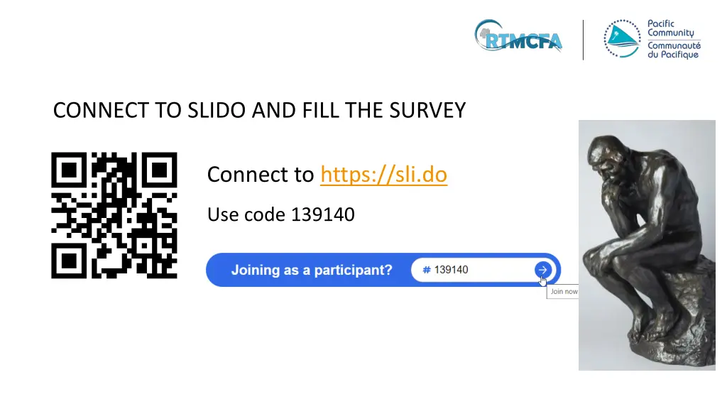 connect to slido and fill the survey