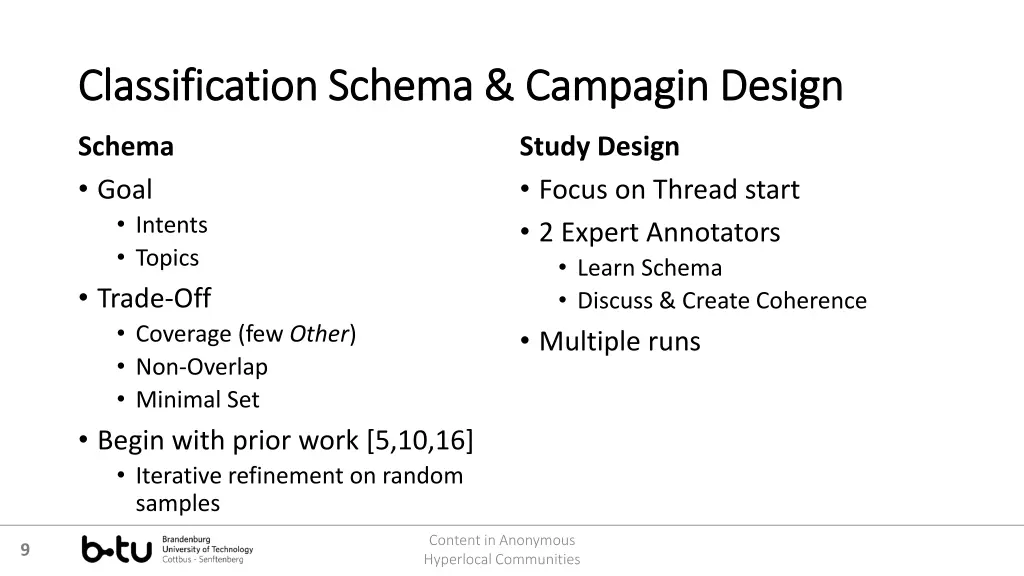 classification schema campagin design