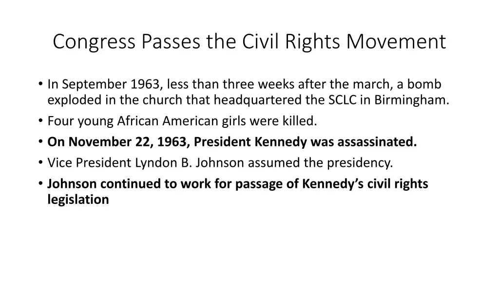 congress passes the civil rights movement