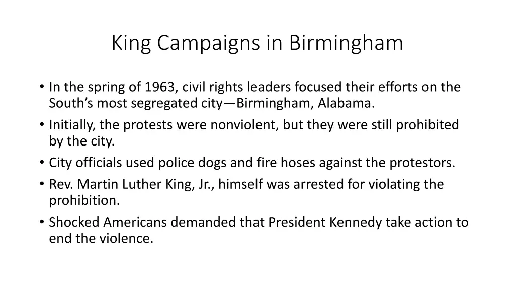 king campaigns in birmingham