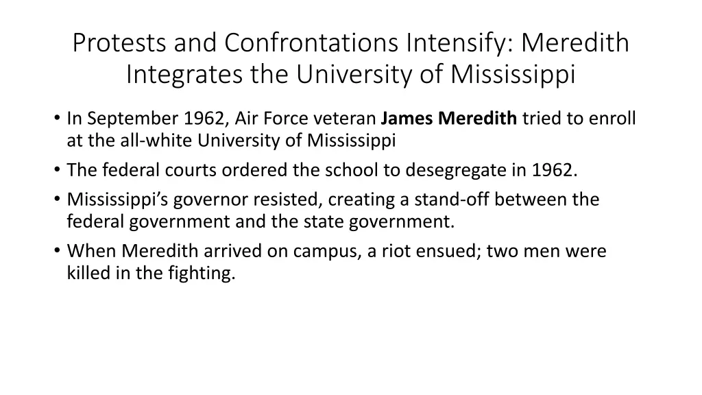 protests and confrontations intensify meredith