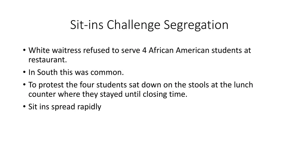 sit ins challenge segregation