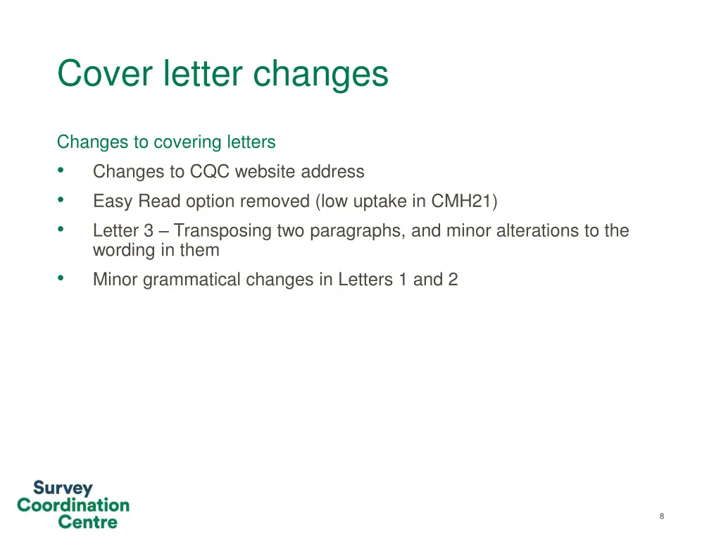 cover letter changes
